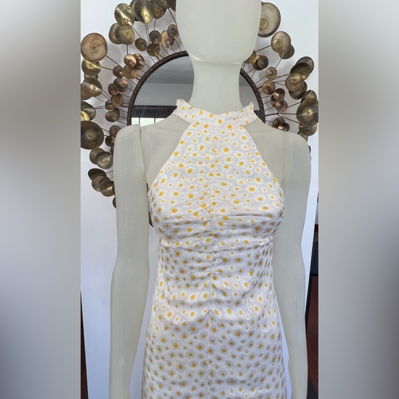 Staud Coastal Daisy Ruched Halterneck Dress Size 0 - Picture 2 of 6